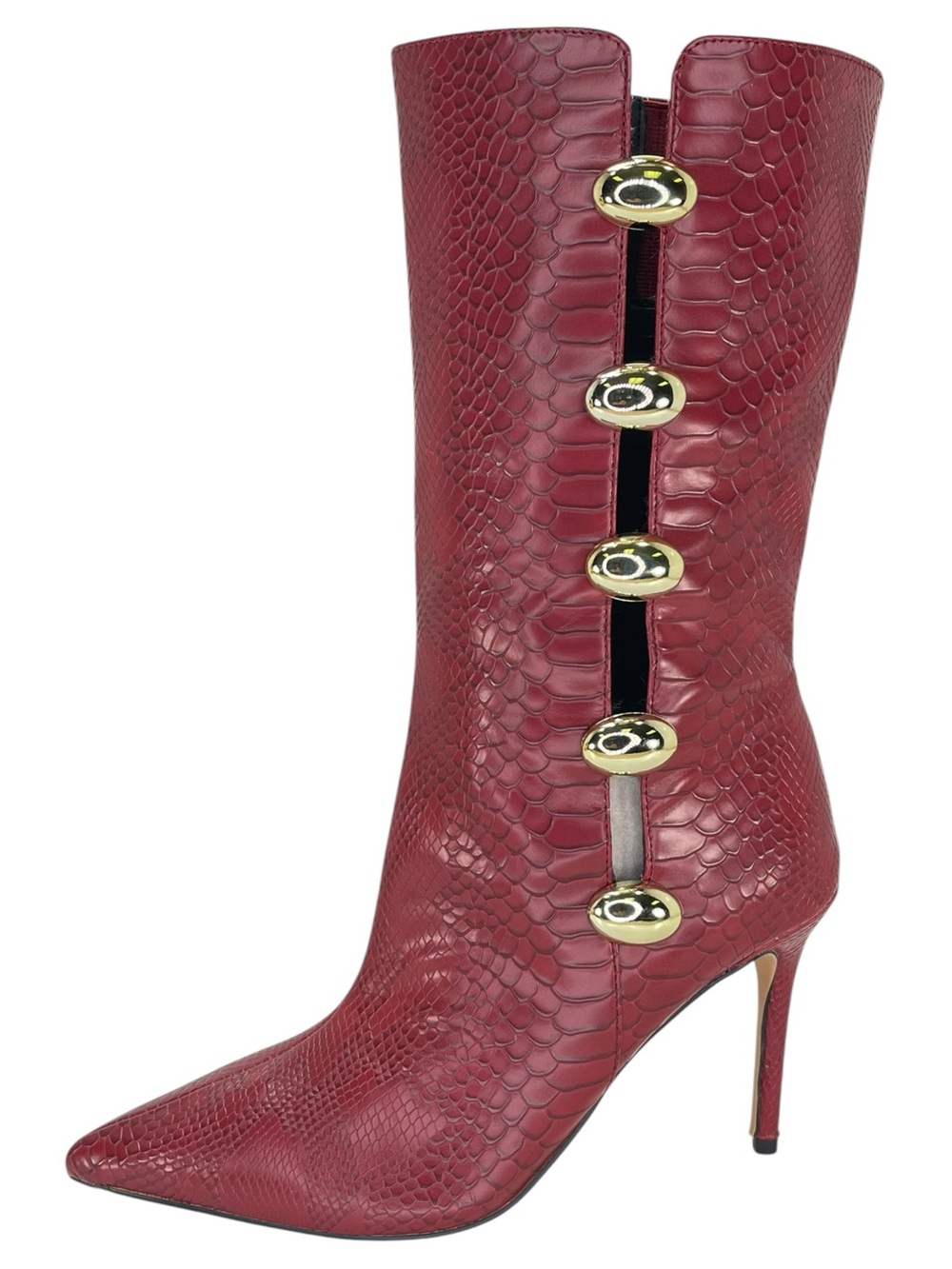 Katy Perry Revival Ornament Red Faux Leather Womens Mid-Calf Boots Size 8.5M - Picture 3 of 13